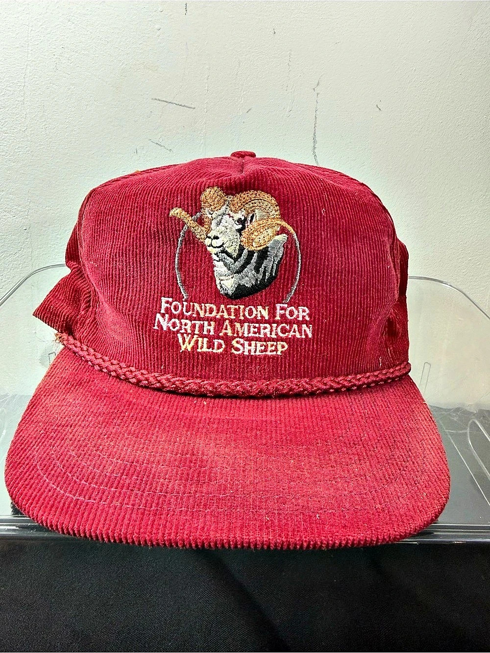 Vintage FNAWS Wild Sheep Corduroy Rope Snapback Hat Made in USA